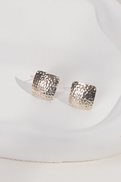 Baskın gümüş 925 Ayar Gümüş Dövme Çivili Tasarım Küpe