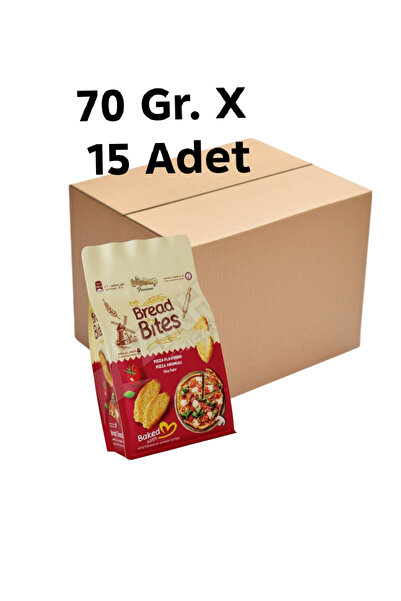 KMS HOME Bread Bites Ekmek Kıtırı Pizzalı 1 Koli 70 gr. X 15 Adet