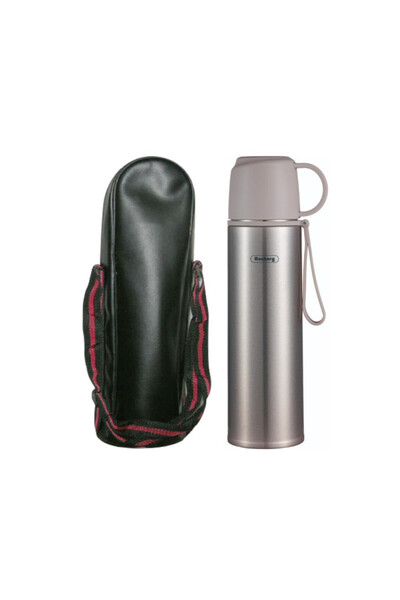 rosberg Thermos with case R52010FB, 0.5 l, 2-layer vacuum insulation, Cup lid, Gray/stainless steel
