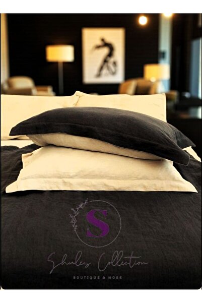 shules collection Black-Natural 100%100 Cotton Washable Vintage Double Duvet Cover Set, (200 X 220)