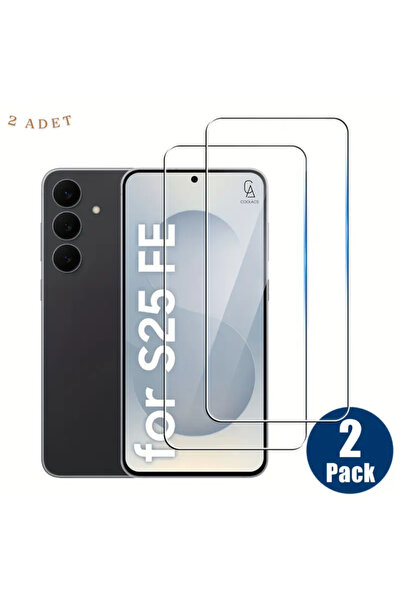 Coolacs Samsung Galaxy S25 FE ile Uyumlu Ekran Koruyucu Şeffaf Temperli Kırıl...