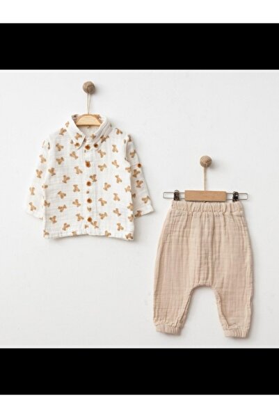 Momercy Little Bear Muslin Top and Bottom Set