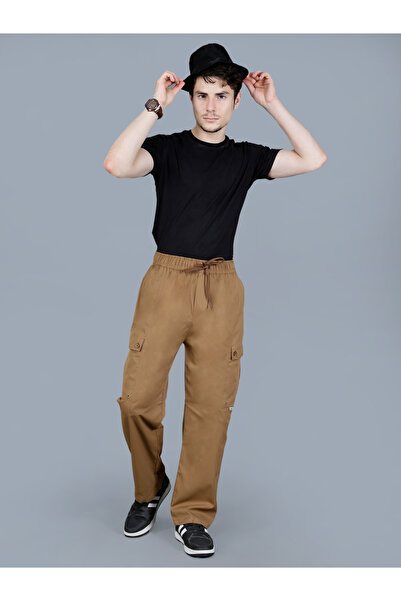 Fort Collins By Styli Men Solid Cargo Pants with Drawstring