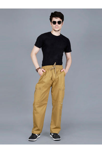 Fort Collins By Styli Men Solid Cargo Pants with Drawstring
