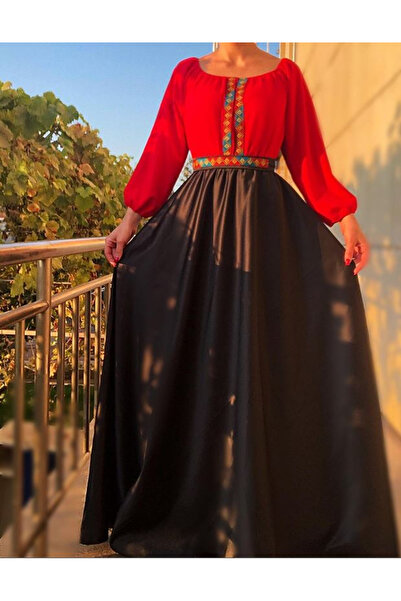 Ie Traditionala Stylized dress with traditional motifs long Margareta