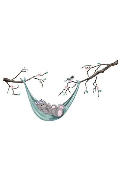 OEM Autocolant decorativ VERSAGO, Ursuleț în hamac, 107/57 cm