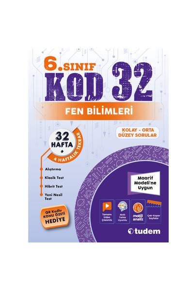 Tudem Yayınları 6.SINIF FEN BİLİMLERİ KOD 32