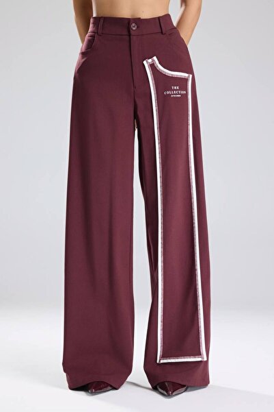 tw3 Women's Stripe Detailed Design Wide Leg Trousers