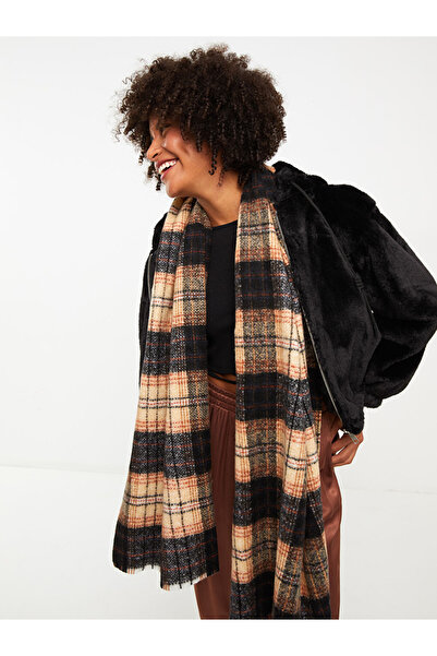 LC Waikiki Αξεσουάρ LCW Γυναικείο κασκόλ με πορτοκαλί καρό σχέδιο