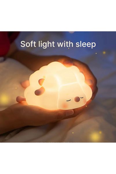 sonx Soft Silicone Night Light – Cute Sheep Touch & Squeeze to Light up