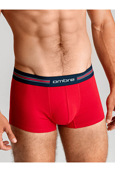 OMBRE Classic fit men's boxer shorts with striped elastic band - 3 pack mix OM-UNBO-0109