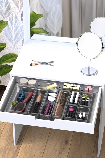 Tercih Home 14 Pieces Modular Makeup Organizer Drawer Organizer Desktop Organizer - Jewelry Organizer