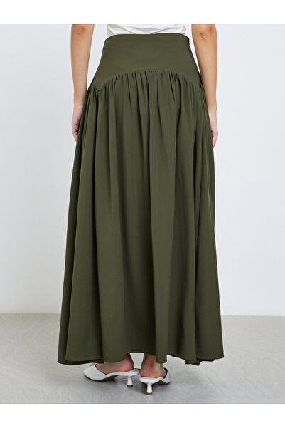 Take Two By Styli Solid Gathered Detail A-Line Maxi Skirt