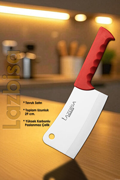 LAZBİSA Silver Serisi Mutfak Bıçak Tavuk Kemik Et Satırı Mutfak Bıçak Satırı ...