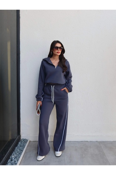 ESRAHELVACI Shardonlu Half-Zipper Suit with Piping