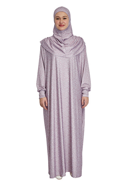 TRModam Floral Pattern One-Piece Hijab Prayer Dress – Self-Covering, Practica...