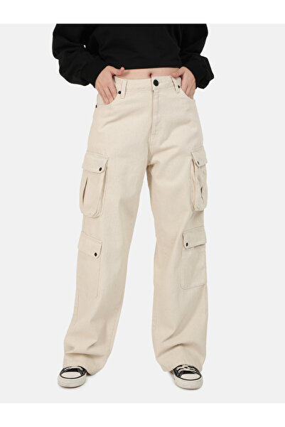 Bene Kleed By Styli Women High Rise Relaxed Fit Cargo Jeans