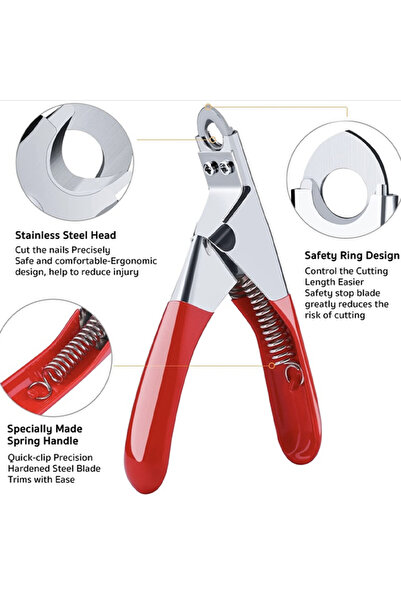 PUFO Pet nail clippers for dogs and cats, 13 cm, red