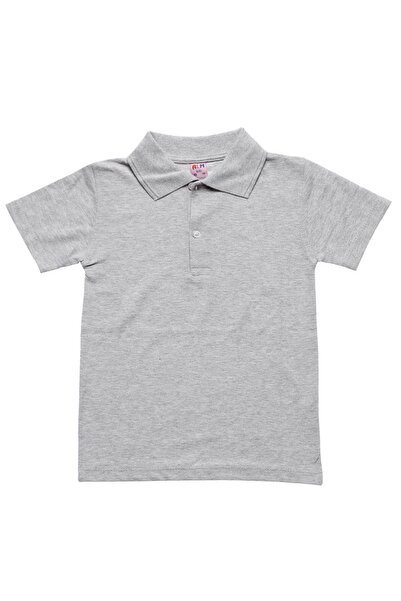 rednelax Gray Short Sleeve Solid Color Collared 6-17 Years Old Children's School Lacoste T-Shirt Polo Neck T-Shirt