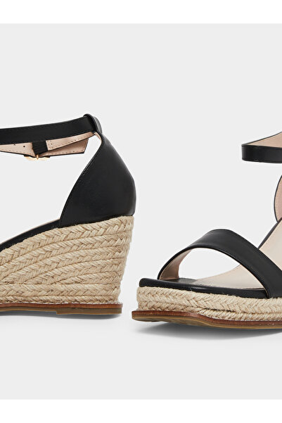 Raid By Styli Jazper Black Ankle Strap Wedge Sandals