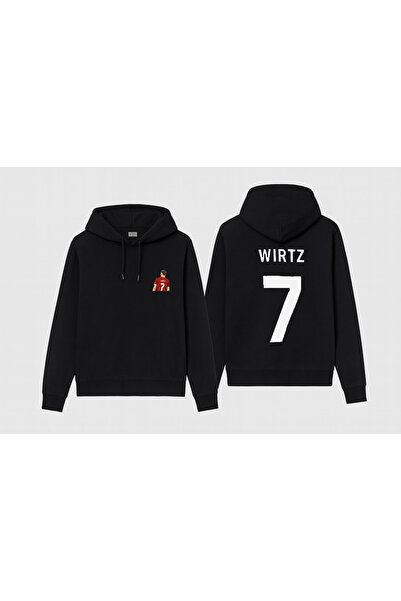 MODA هوديي للأولاد باللون الأسود مطبوع عليه فلوريان ويرتز