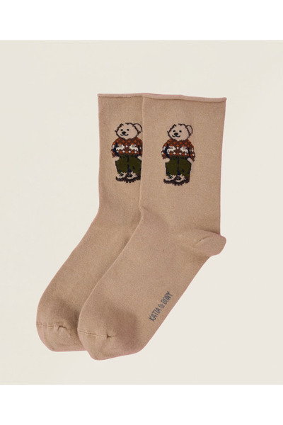 Katia&Bony Women's Teddy Patterned Elasticless Socks