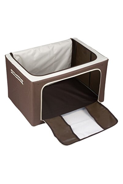 SHOPIENS Clothing Storage Cover Shopiens®, Ecru Brown with Frame, 60x42x35 cm
