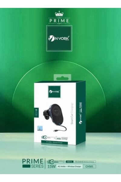 NYORK شاحن سيارة لاسلكي ذكي – قوة شحن 15 واط مع حامل مغناطيسي
