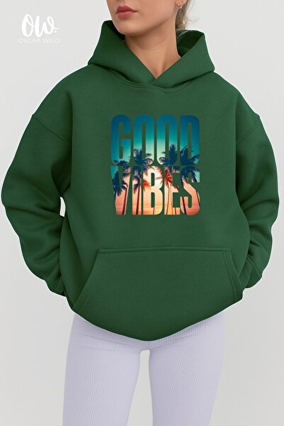 OSCAR WILDE Світшот з капюшоном Oversize з принтом, 3 нитки, 100% бавовна