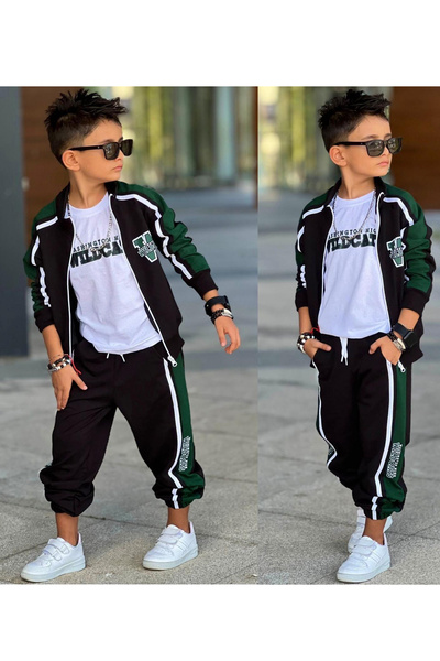 My Kids Wear Boy's Wildcats Striped Suit 3-12 Years Old