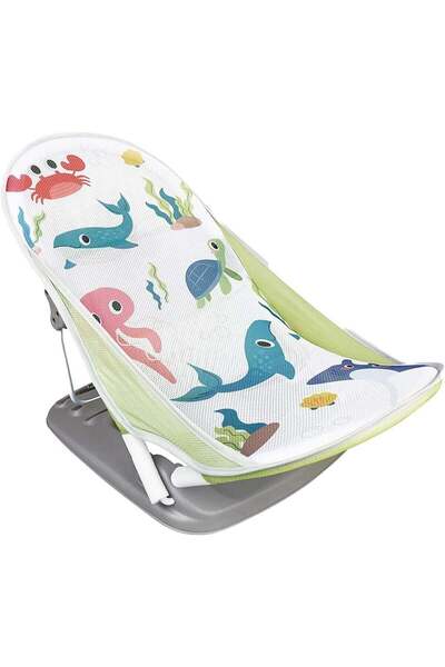 Tiibaby Deluxe Baby Bather, Foldable Bath Support Seat with Sea Life Design 0-18 Months
