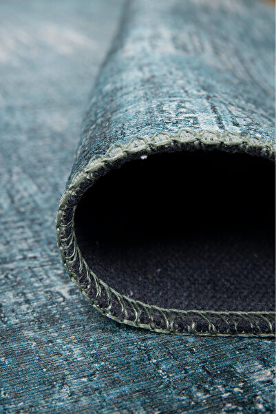 ARTLOOP Folk Modern Dokuma Taban Dekoratif Mavi Halı BA 47