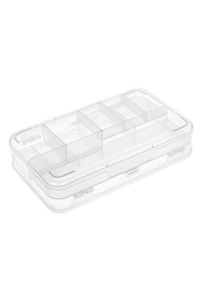 SHOPIENS Cutie organizatoare din plastic cu separator transparent Shopiens®, 21,4x12,7x4,8 cm