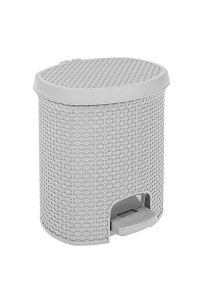 SHOPIENS Plastic Trash Bin Shopiens®, Gray, Diamond Design, Pedal, 7 L