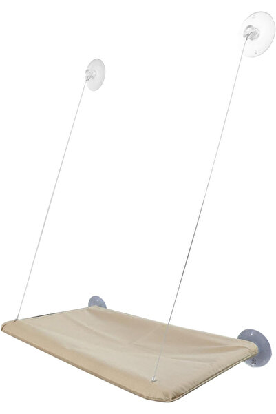 zola Hanging bed for cats, hammock type, window mounting with suction cups, plastic, 55x32 cm, cream