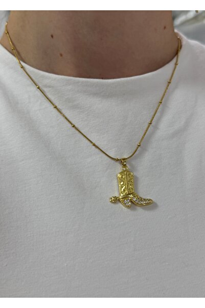 KİLİGİSTANBUL ÇELİK KOVBOY FİGÜRLÜ KOLYE 40+5 CM