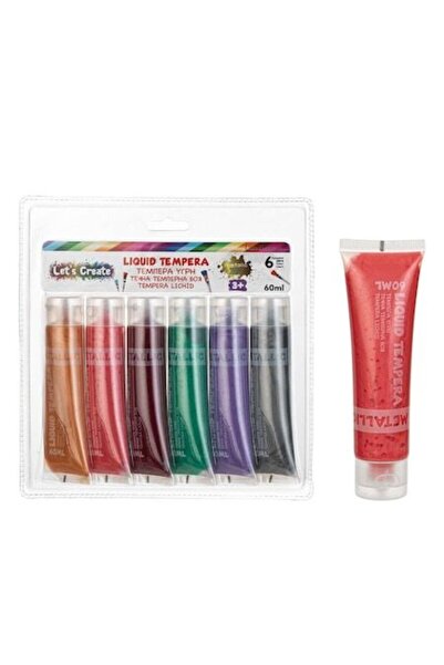 SHOPIENS Set 6 Tuburi Tempera Lichida 60 ml, Culori Metalizate