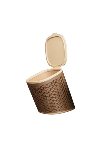 3Durak Mini Masaüstü Çöp Kutusu – Kapaklı Desenli Tezgah için Çöp Kovası