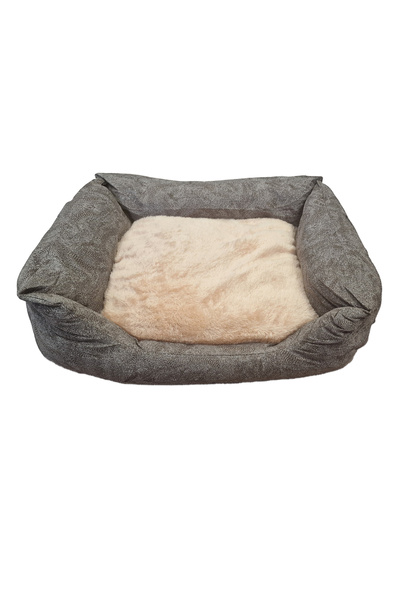 zola Animal bed, rectangular, soft plush lining, removable cushion, scratch r...