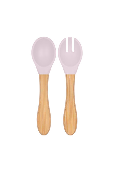 OiOi Food Spoon + Fork - Misty Lilac