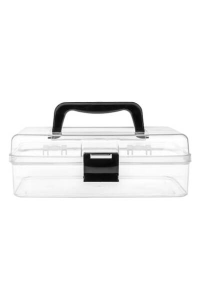 SHOPIENS Transparent Plastic Storage Box with Handle Shopiens®, 24x13.5x8.5 cm
