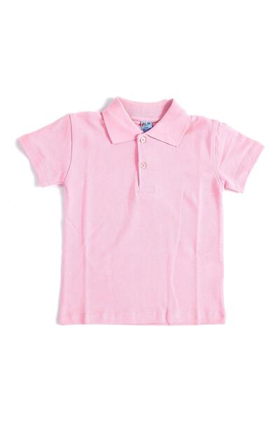 rednelax Pink Short Sleeve Solid Color Collared 6-17 Years Old Children's School Lacoste T-Shirt Polo Neck T-Shirt