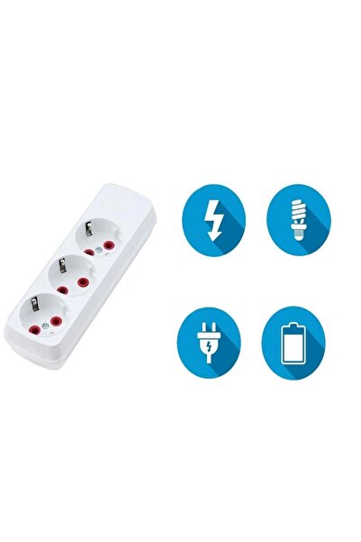 ÇERÇİCİ Grounded Triple Socket 10 Meters