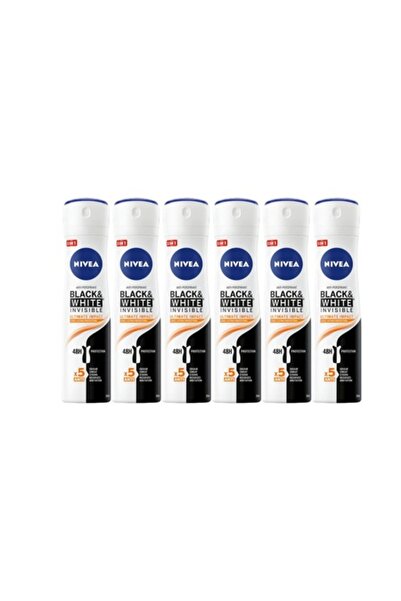 NIVEA Set 6 x Deodorant antiperspirant pentru femei 150ml Black&White Invisib...