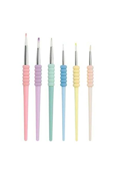 SHOPIENS Комплект от 6 четки за рисуване със заоблен връх в пастелни цветове