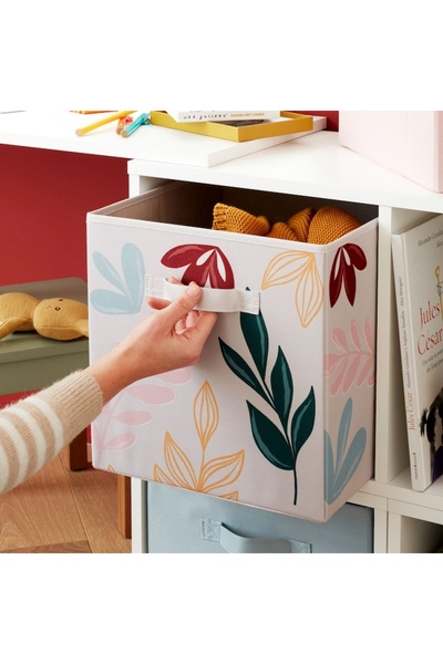 SHOPIENS Storage Box Shopiens® Kub Leaves, 31 x 31 x 31 cm, multicolor