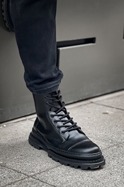 Zerenyus Ανδρικές χειμερινές μαύρες μπότες με φερμουάρ Premium Crow