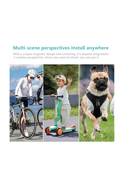 Generic Mini Rotate Body Camera – 1.47" HD Screen, 2.7K Thumb Camera with 180° Rotating Lens, Magnetic Mount