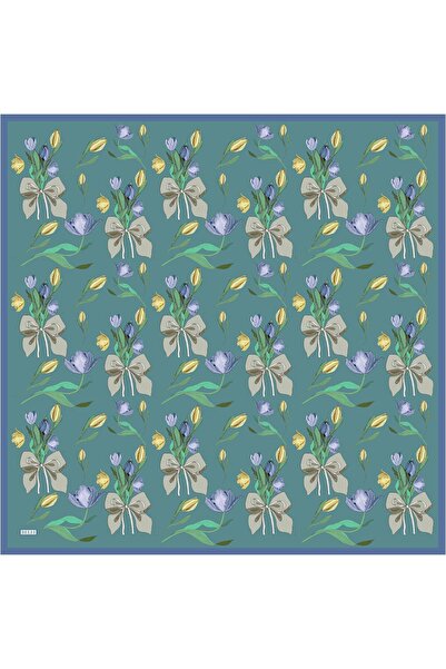 Belli Eșarfă de mătase Tivil IST 4037 - 38 Model mixt verde