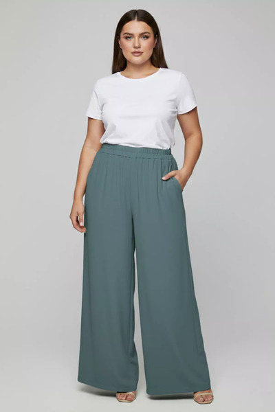 julude Koyumint Women's Wide Leg Elastic Waist Fabric Trousers